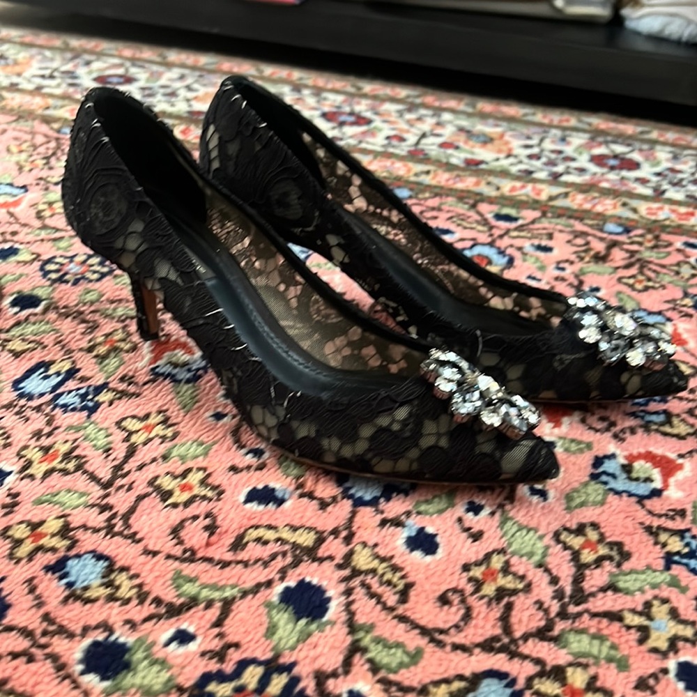 D&G taromina lace heel with crystals black 37.5